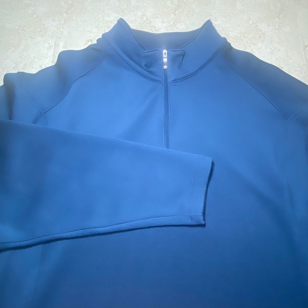 Nike Golf Mens 1/4 Zip Long Sleeve Pullover Athletic Shirt Blue XL